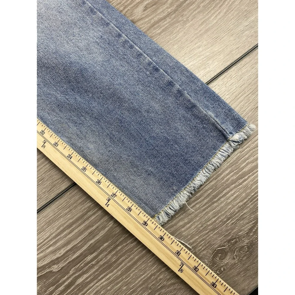 Avec Les Filles‎ Women's Light Wash Distressed Button Fly Jeans Blue Size 27